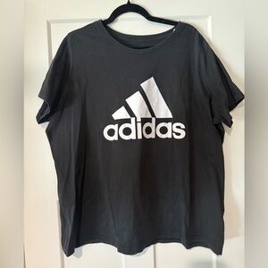 Adidas Women's Black Tee with White Logo